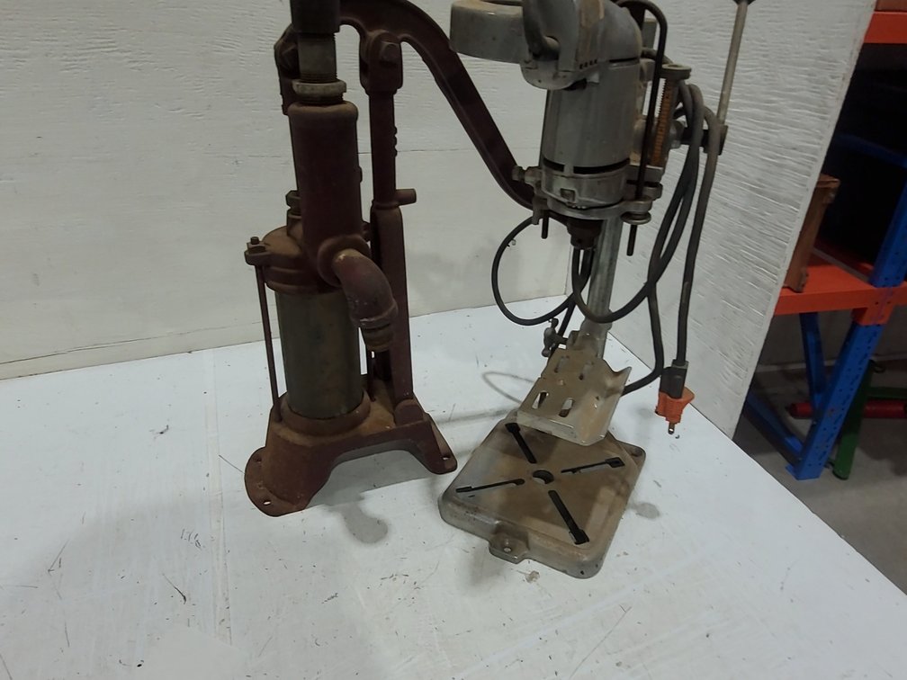Small drill  press/ Hand pump