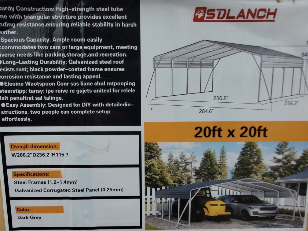 20 x 20 carport