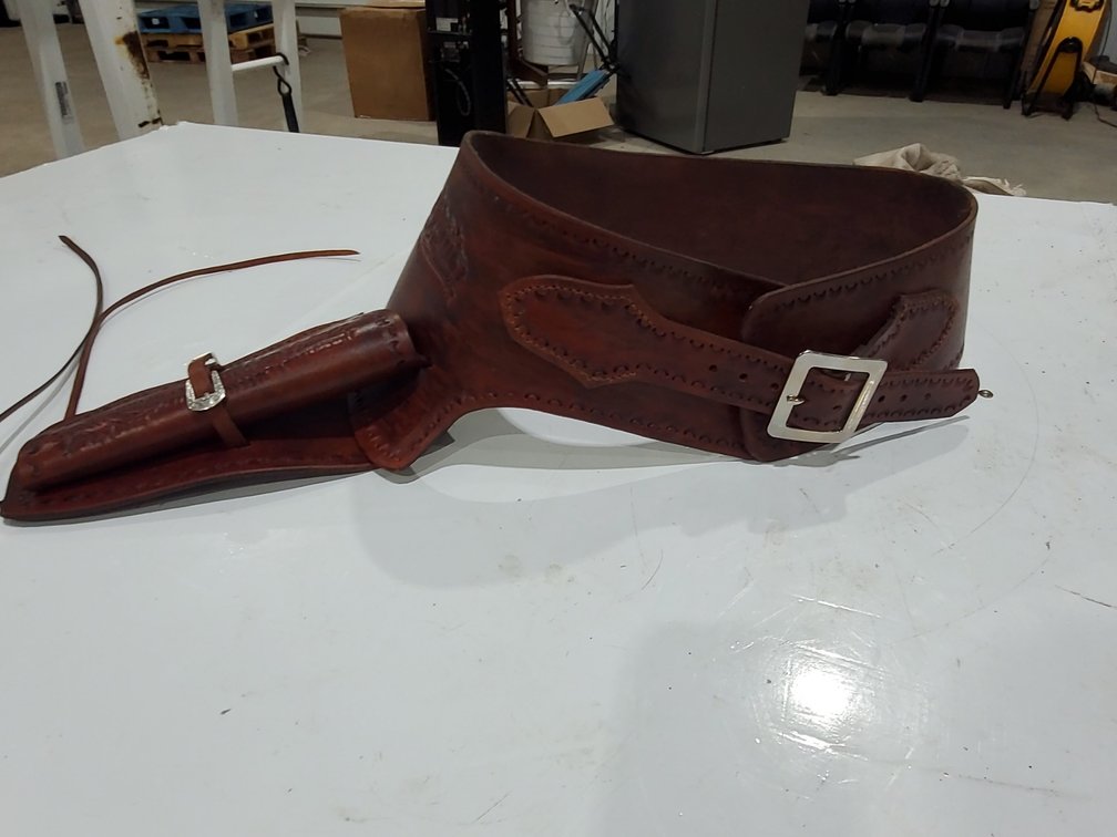 Western Gun Belt Holder - hand made