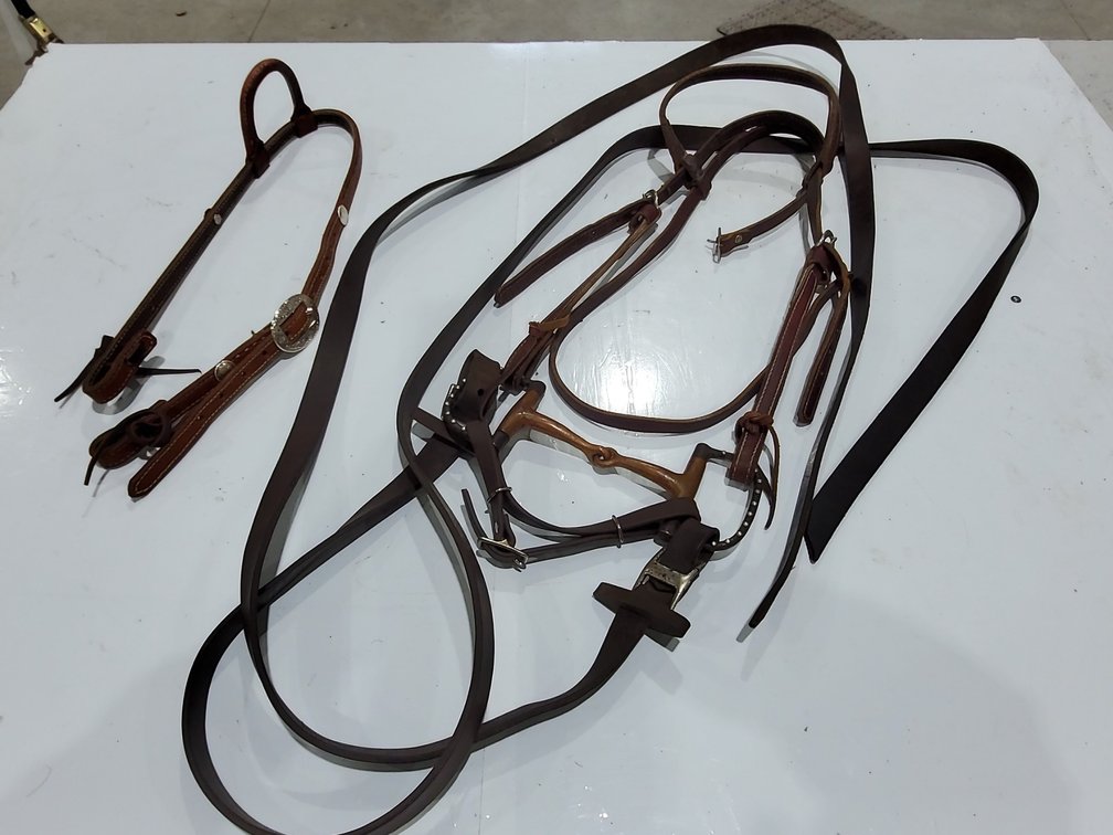 Leather headstalls - handmade