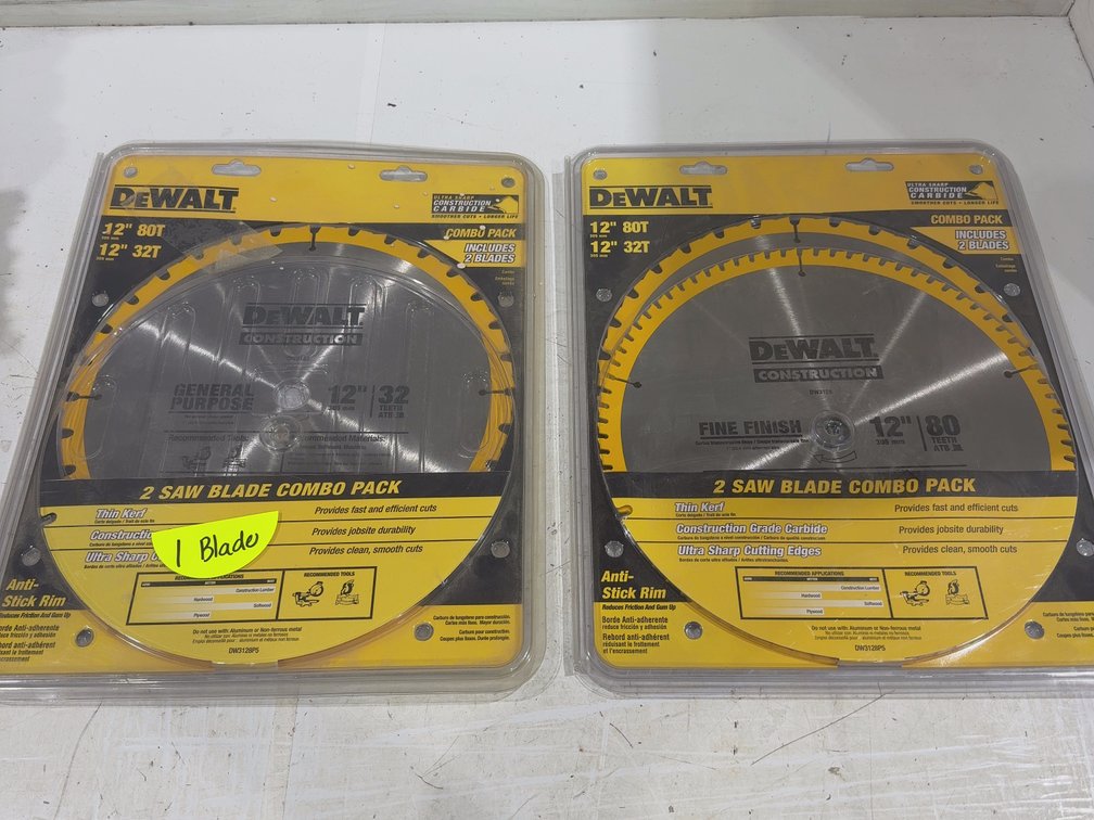 3 Dewalt 12” 80T Saw Blades