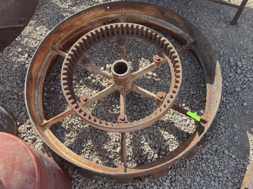 Vintage tractor wheel
