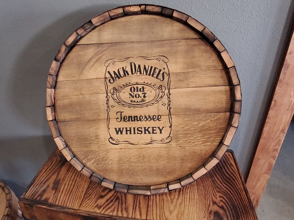 Whiskey Barrel Jack Daniel's wall hanging