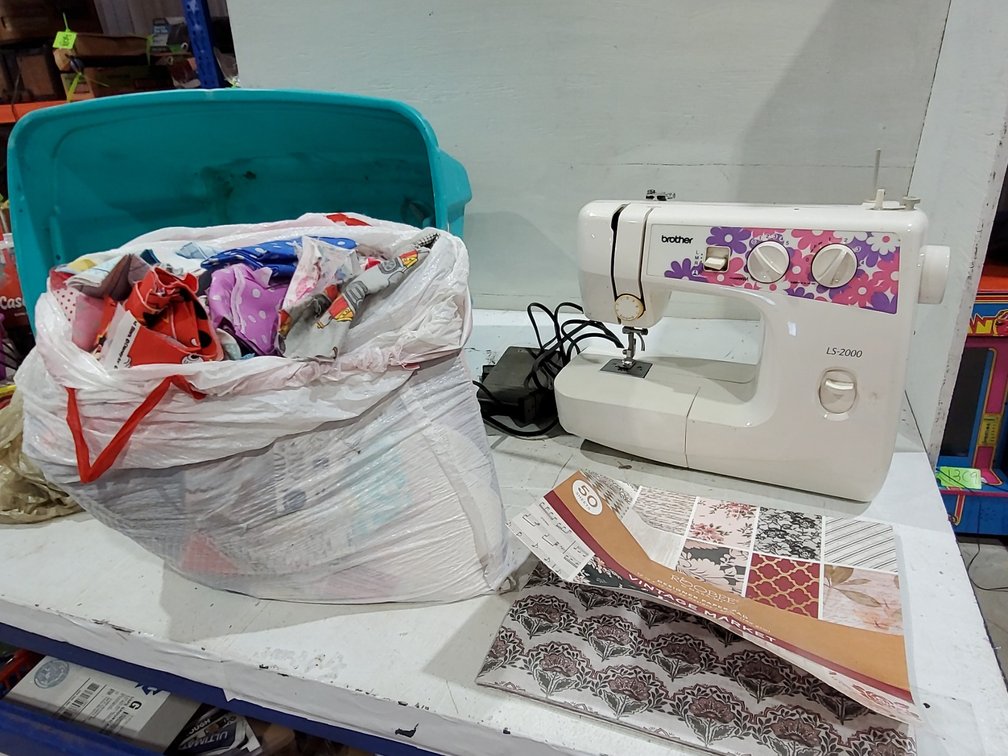 Brother Sewing machine & box full of tulle
