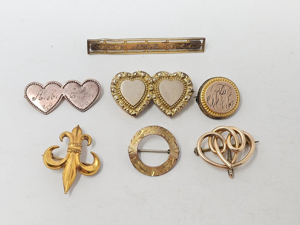 7 Vintage Gold-Filled Pins