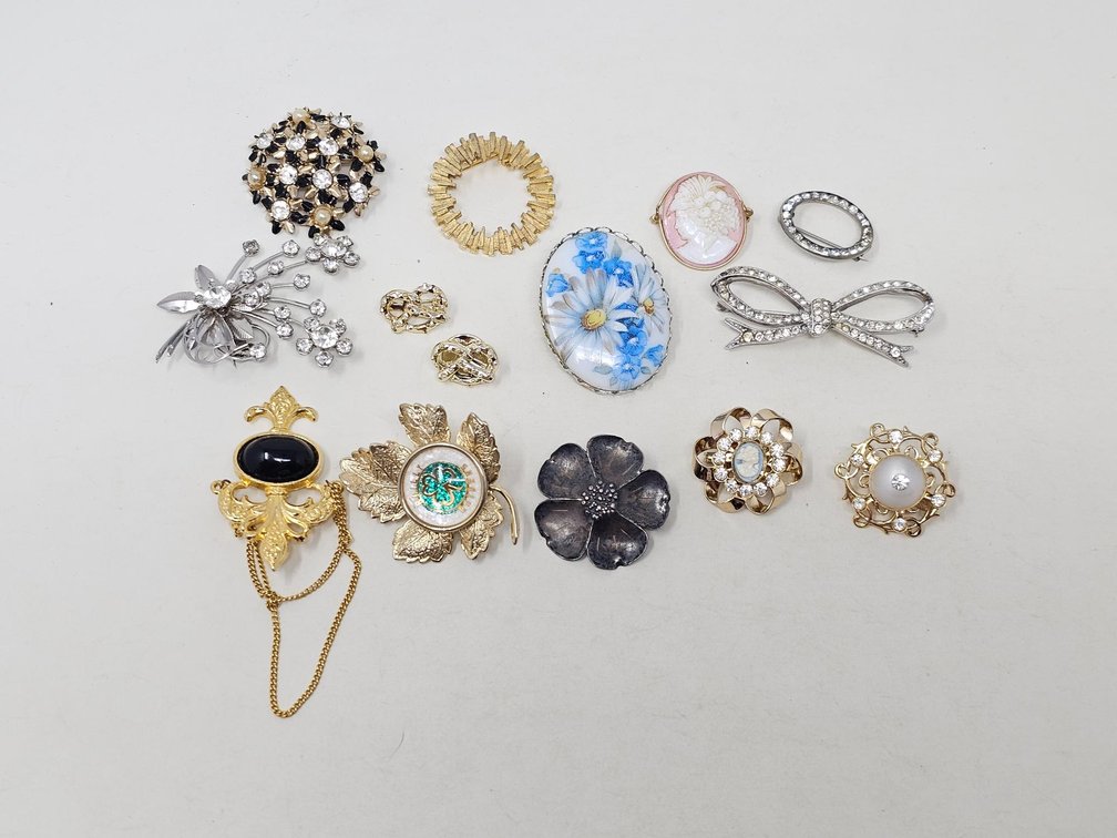 Costume Brooches and Sterling Brooch