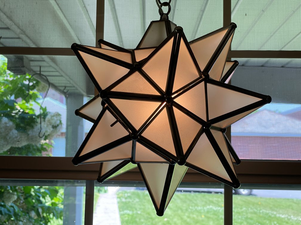 Large Leaded Glass Moravian Star Light