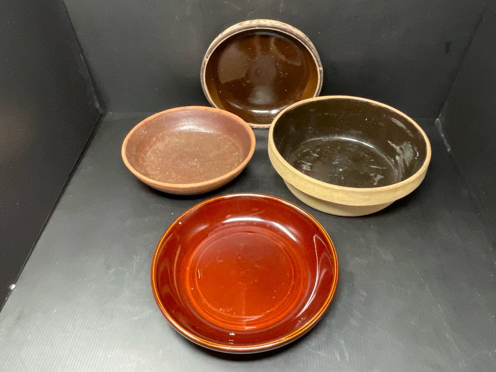 3 Stoneware Pie Plates and Stoneware "Star" Shallow Dish