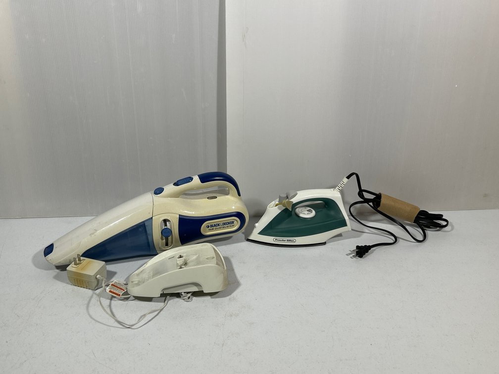 Black & Decker Dustbuster with Charger and Proctor-Silex Iron