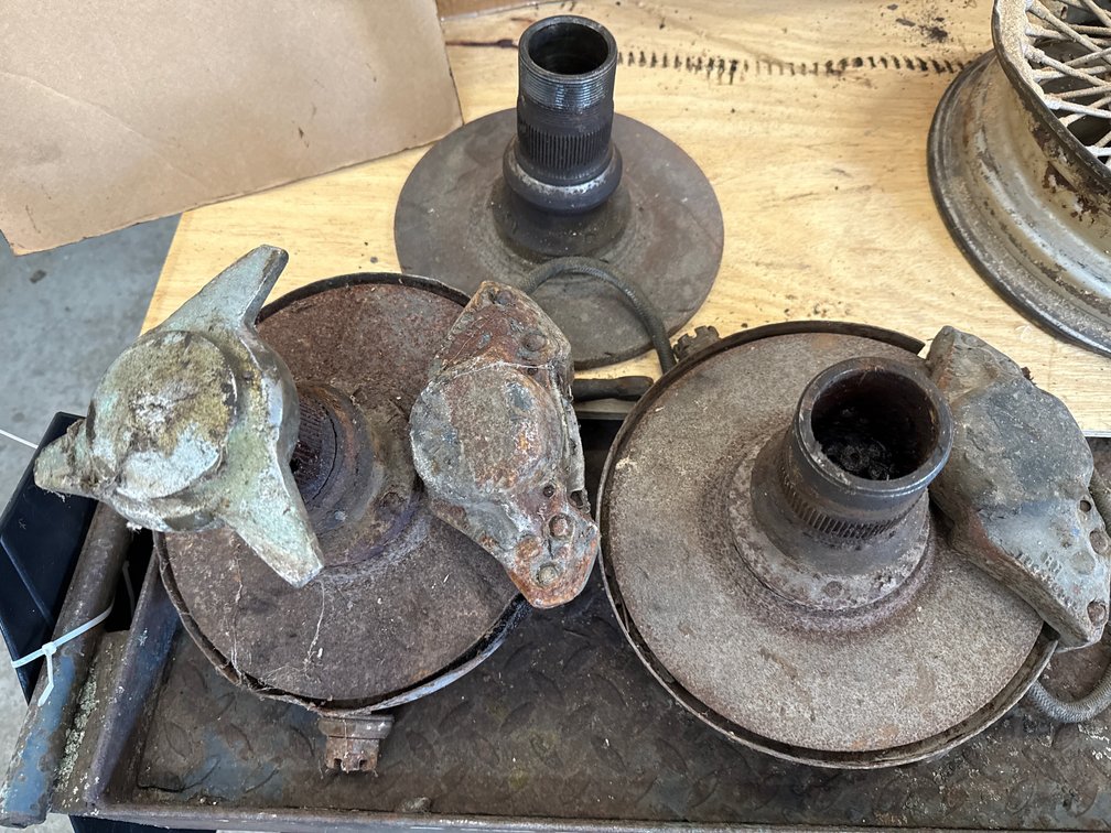 Vintage Front Suspension and Wire Wheel Hub Assemblies