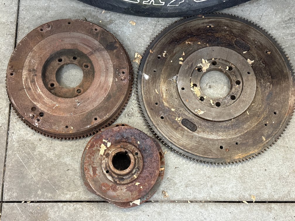 Assorted Vintage Engine Flywheels and Ring Gears