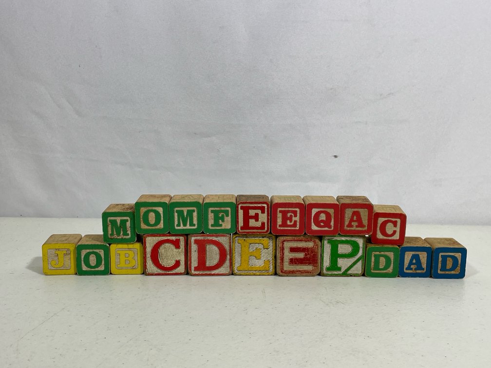 Assorted Vintage Wooden Alphabet Blocks