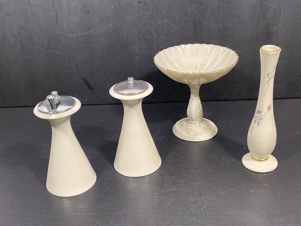 Lenox Lot- Salt & Pepper Set, Pedestal Dish and Floral Bud Vase