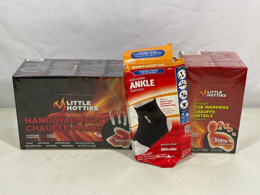 Case of Little Hotties Hand Warmers, Case of Little Hotties Toe Warmers & Ankle Brace