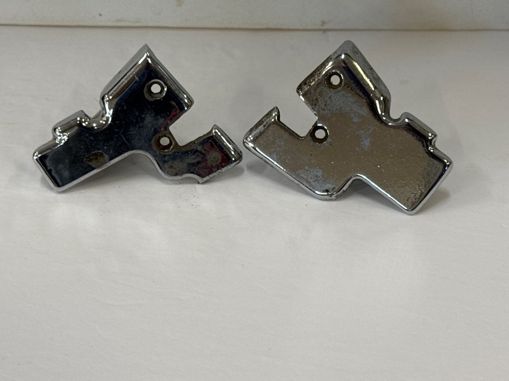 Vintage Chrome Convertible Soft Top Latch Chrome Trim Brackets Pair