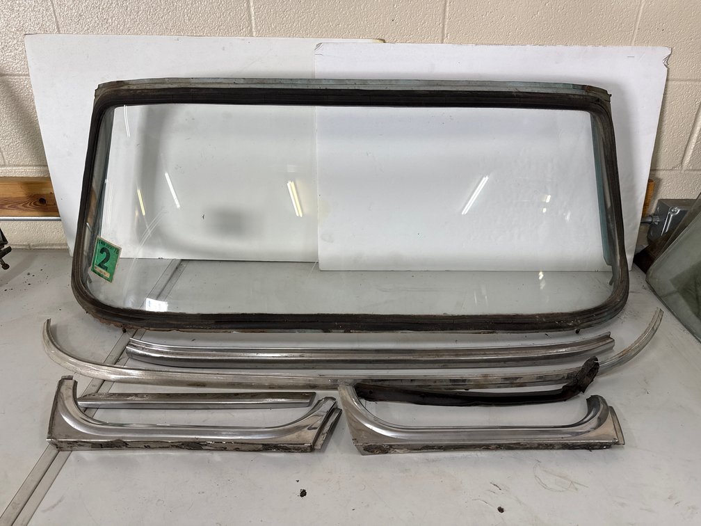 Original Sunbeam Auto Windshield, Chrome Trim