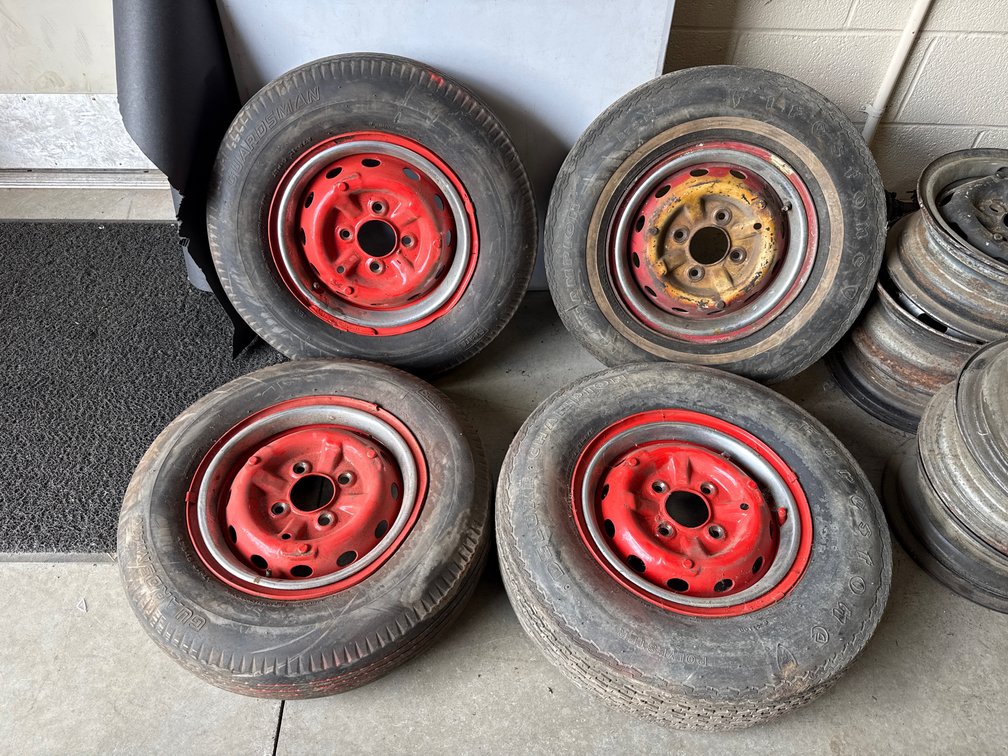 Four Original Wheels for Sunbeam Auto with Vintage Tires