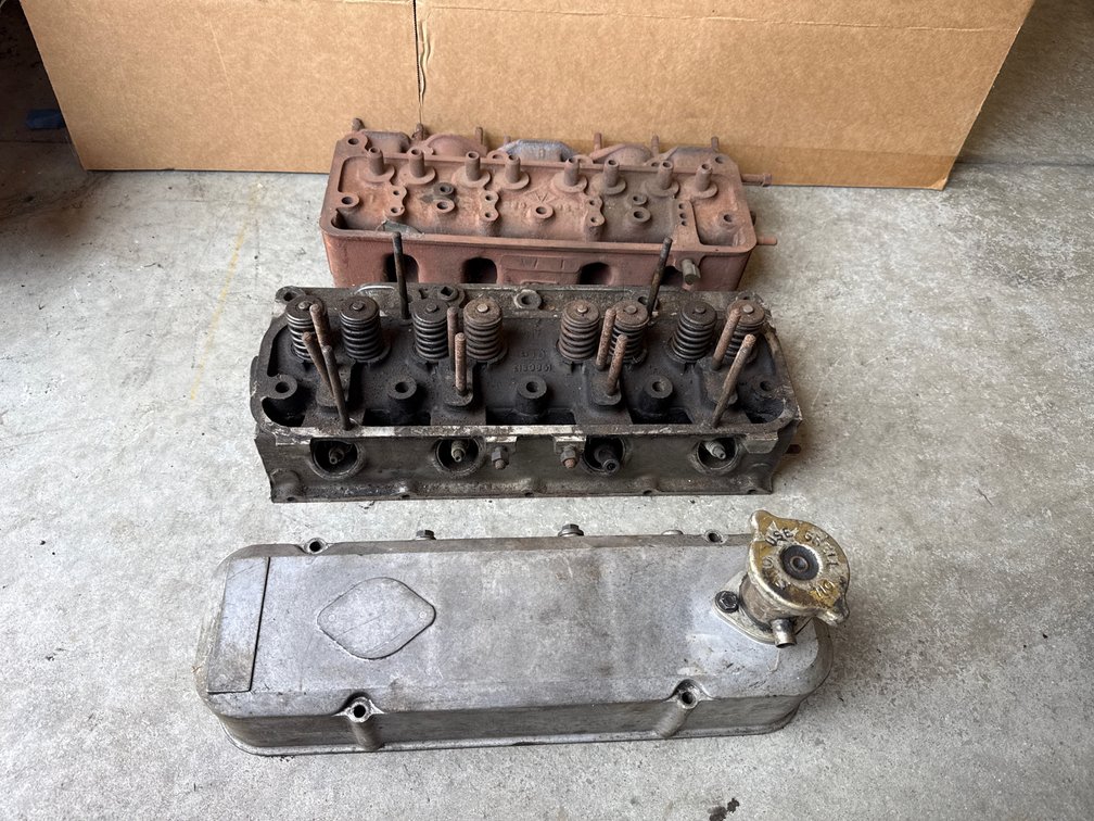 Vintage Engine Cylinder Heads and Aluminum Valve Cover