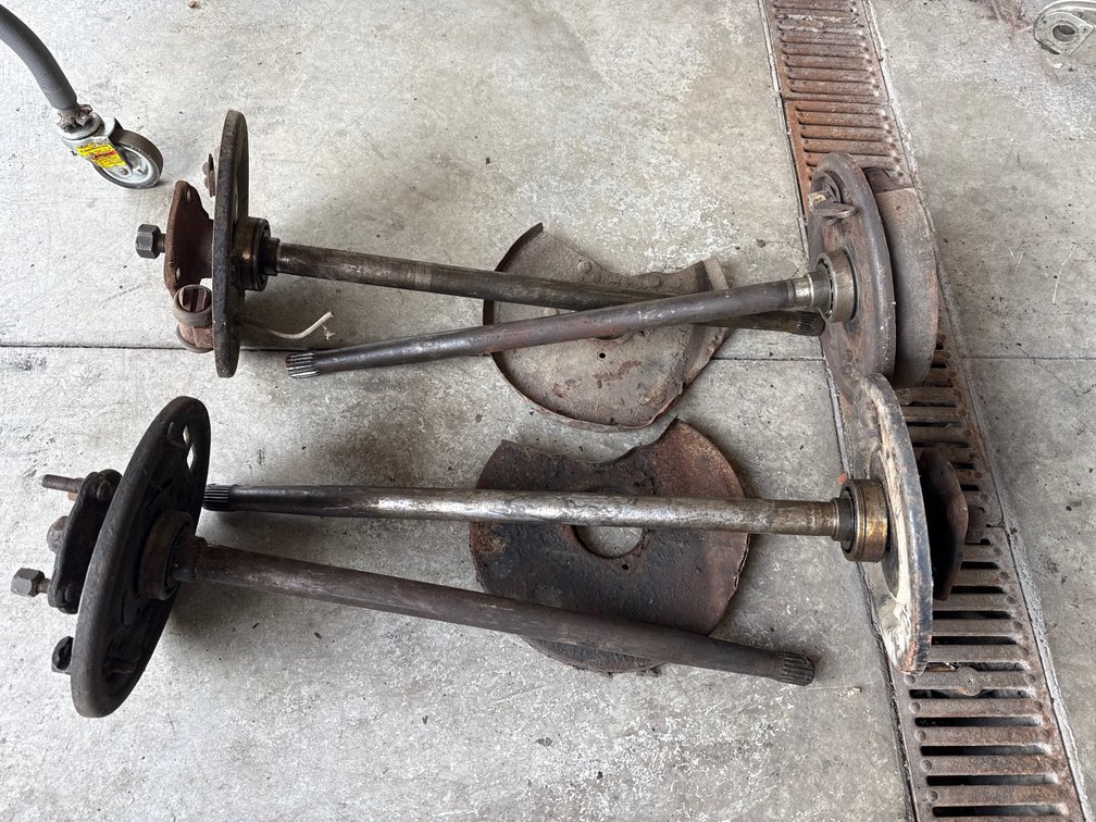 Vintage Sunbeam Axle Shafts with Hubs and Dust Shields
