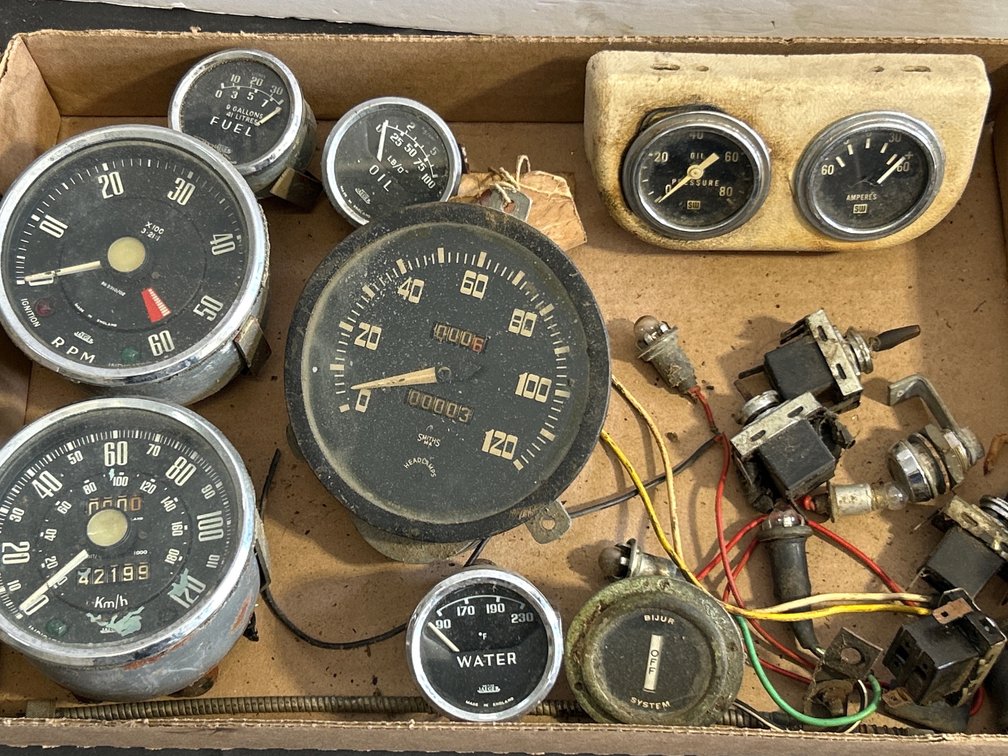 Vintage Dashboard Instrumentation and Gauges, Jaeger and others