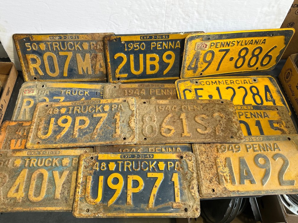 PA License Plates, Vintage 1940's-1970's, Truck and other
