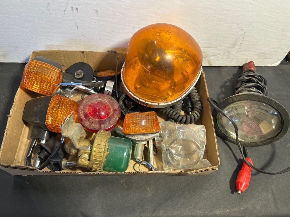 Assorted Vintage Automotive Auxiliary Lights and Lenses