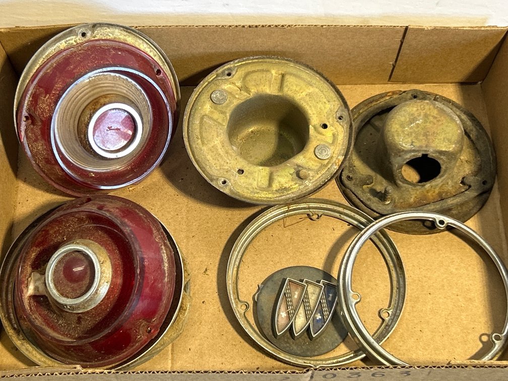 Vintage Automobile Taillight Housings, Lenses, and Trim Rings