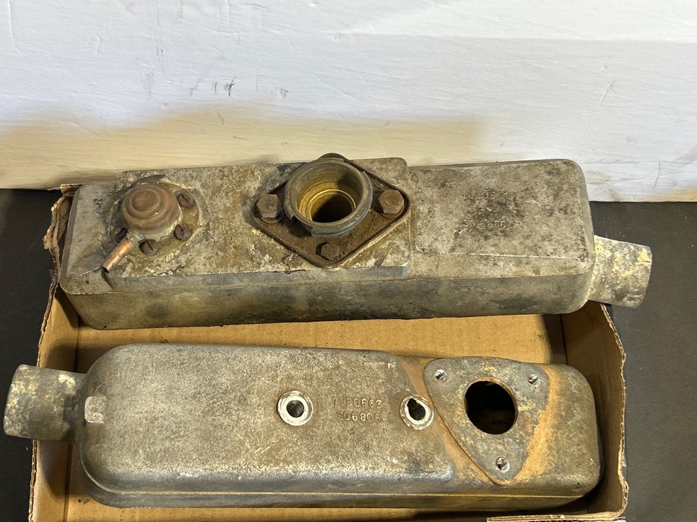Vintage Aluminum Intake / Water Outlet Housings