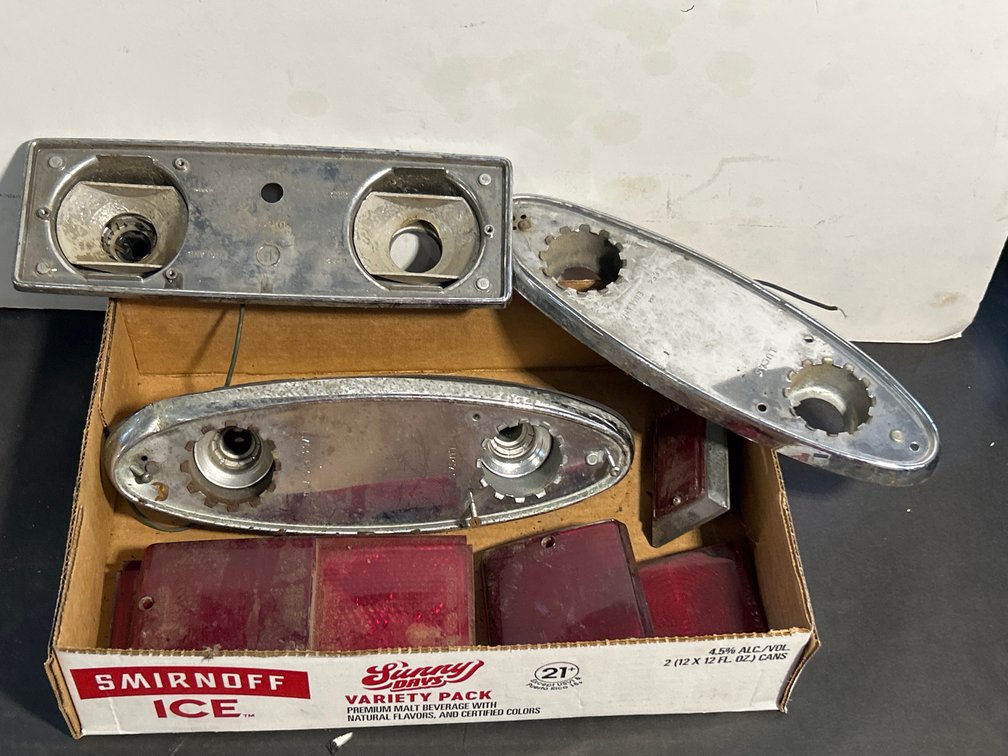 Vintage Taillight, Lens, and Backings