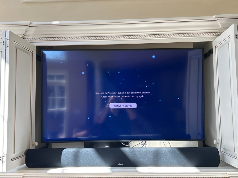 Samsung 54" Flat Screen TV with Remote and Golden Ear Sound Bar