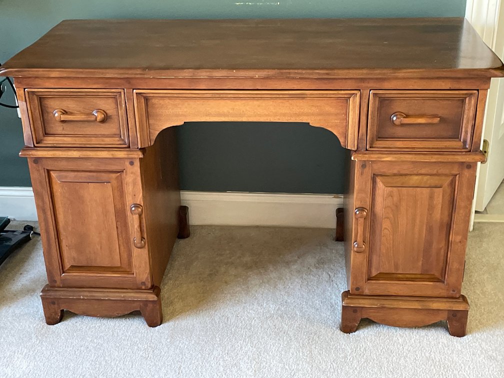Double Pedestal Desk with 3 Drawers and 2 Doors