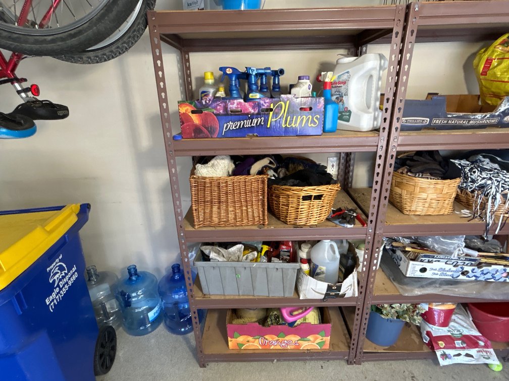 Brown Metal Shelving Unit