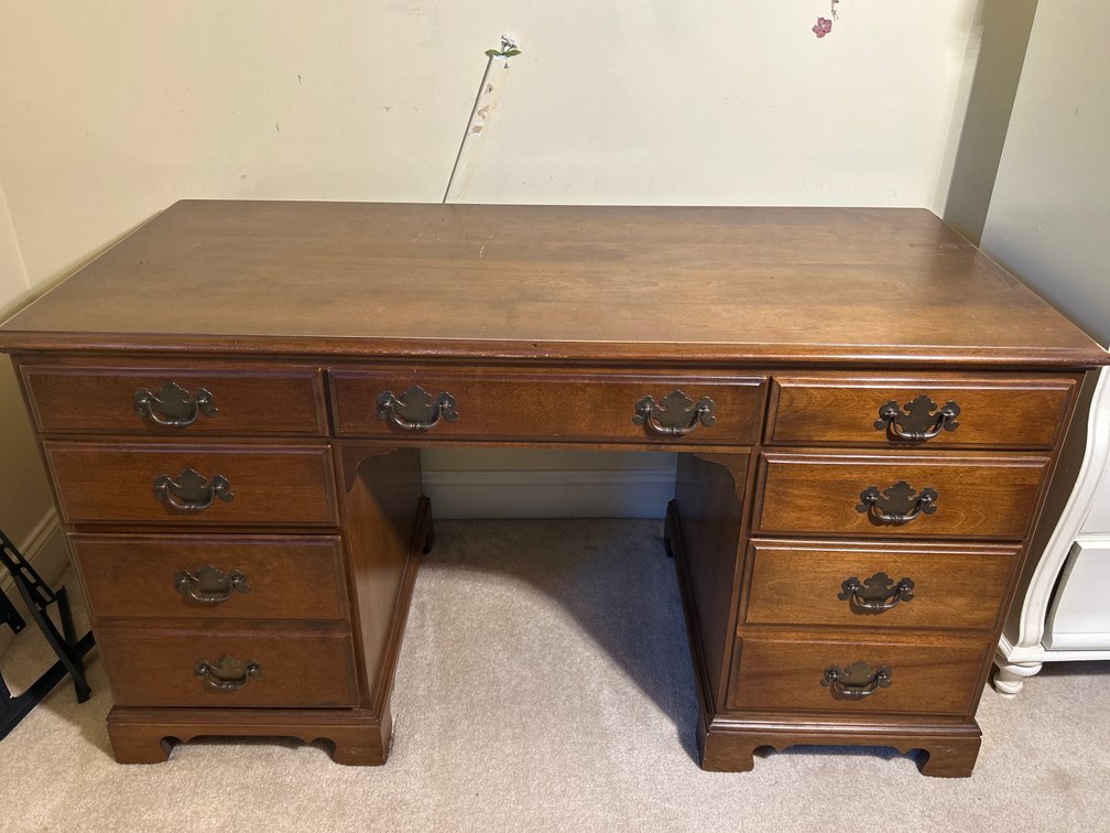 Ethan Allen Maple Double Pedestal Desk