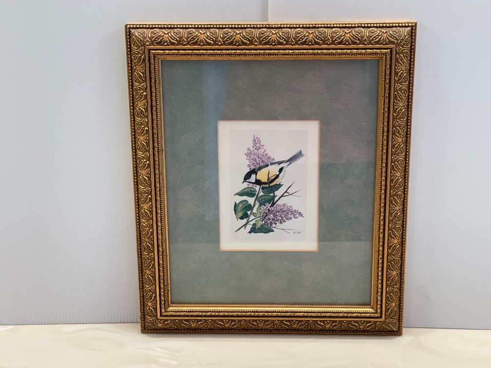 Framed Colored Print- Bird & Flowers by Eve Coote
