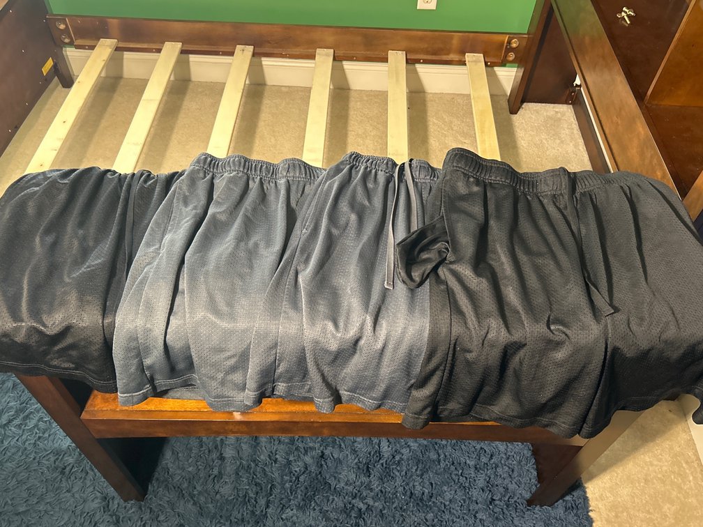 4 Pairs of Men's Active Shorts, Gray & Black, All Size S