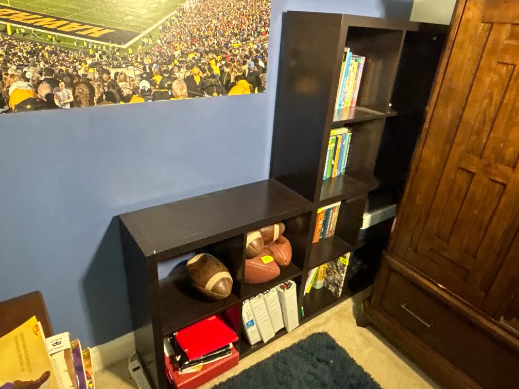 Two-Piece Wooden Bookcase