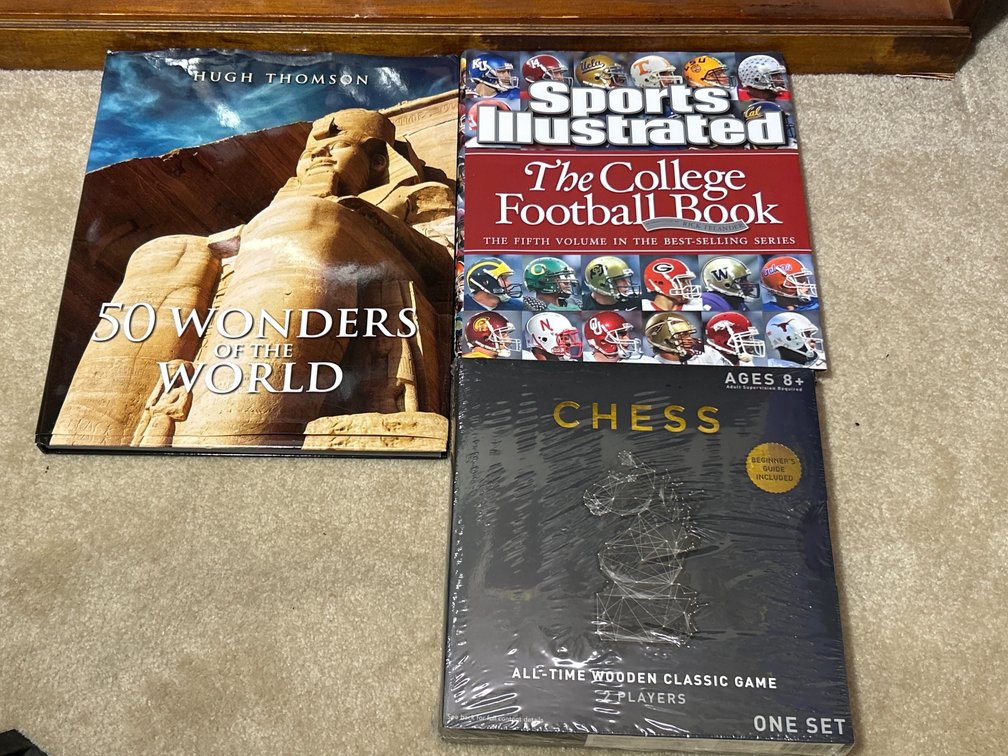 Books Lot- 50 Wonders of the World, Chess, and The College Football Book