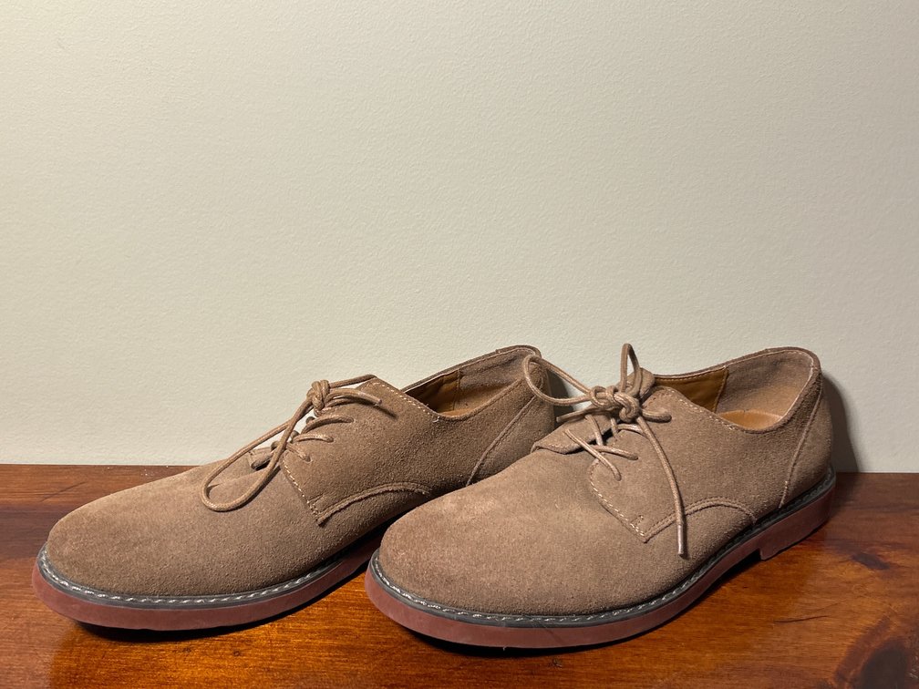 Men's St. John's Bay Tan Suede Tie Shoes, Size 8M
