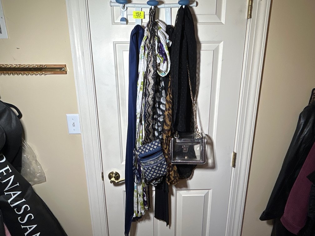 Lady's Purses, Scarves, Lanyard on Over-the-Door Hanger