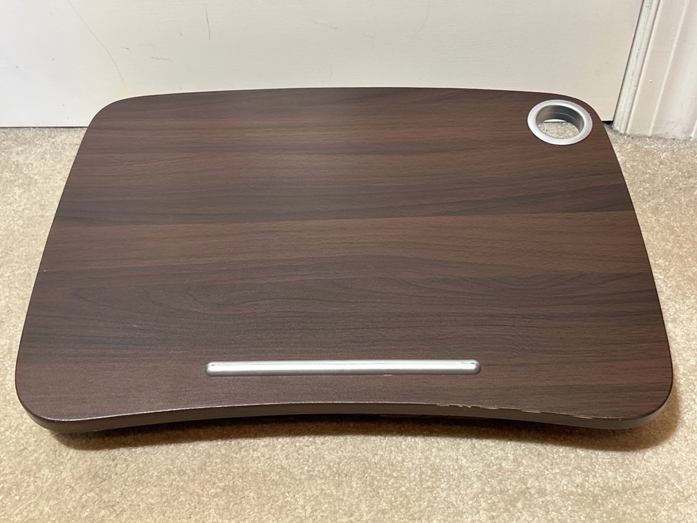 Lap Desk with Wood-Grain Top, Beanbag Underside "Brookstone"