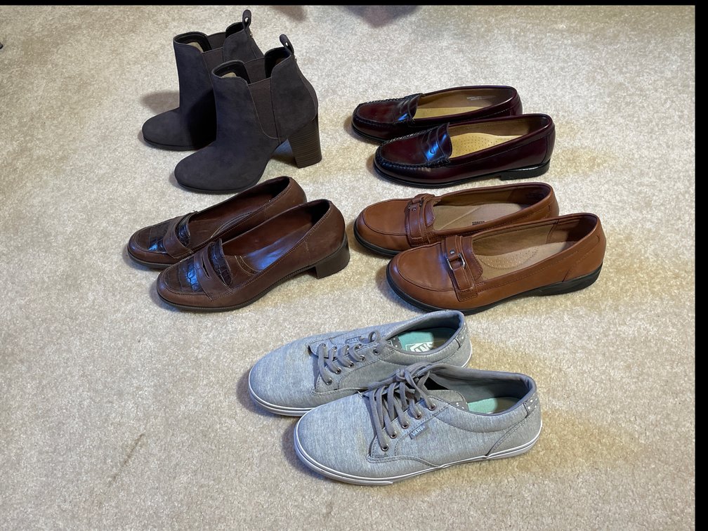 Lady's Shoes- 3 Pairs of Loafers, Sneakers and Ankle Boots