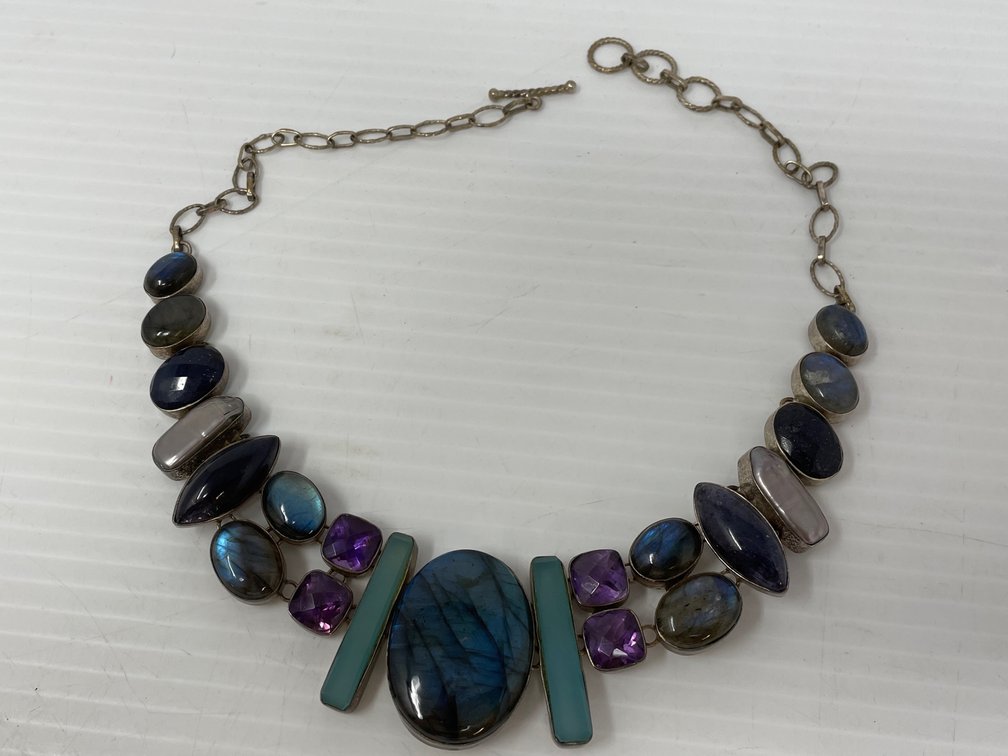 Silver and Labradorite Necklace