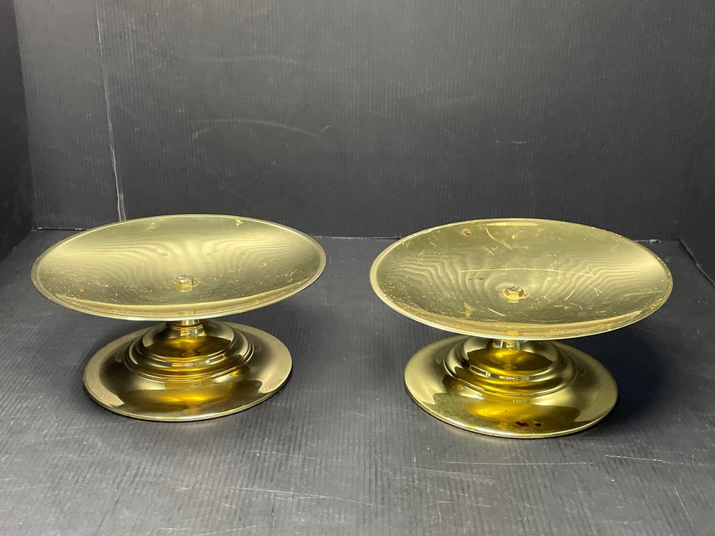 Pair of Baldwin Brass Pillar Candle Stands