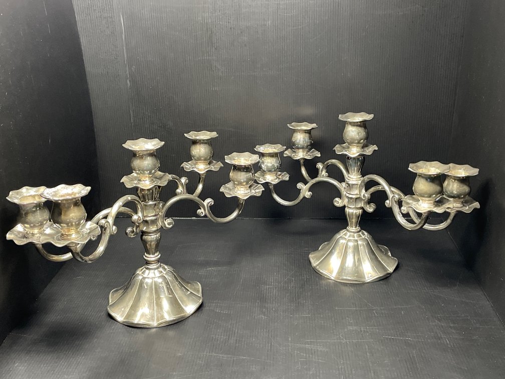 Pair of Silver Candelabra
