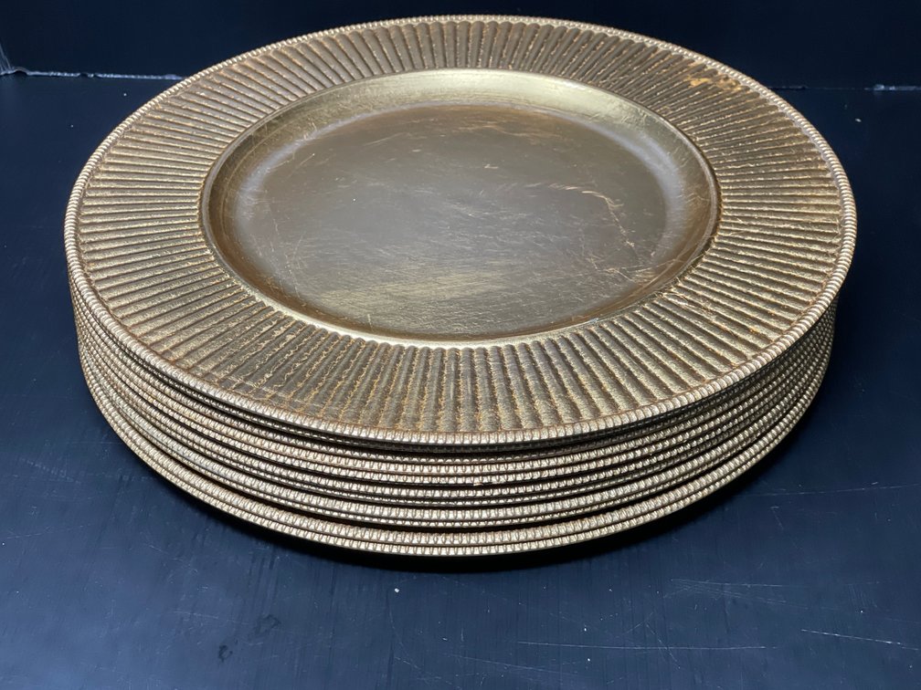11 Gold Tone Charger Plates