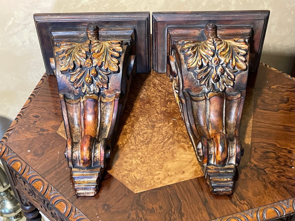 2 Corbels with Acanthus Leaf Motif