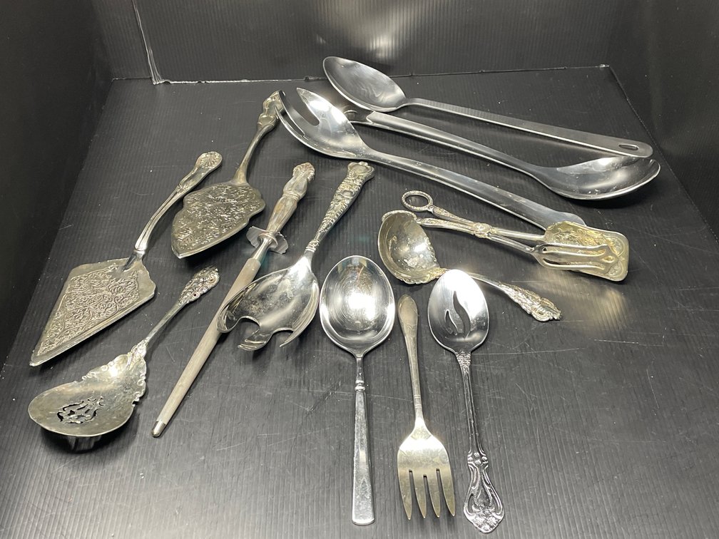 Stainless Flatware Serving Pieces- Oneida and "Baroque" by Godinger