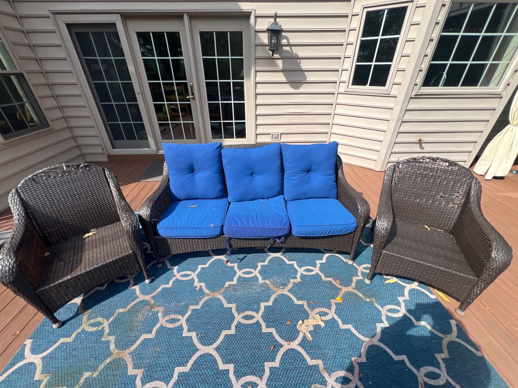 Wicker Couch and 2 Matching Chairs