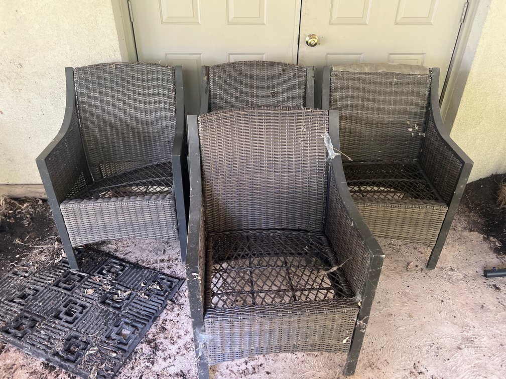 4 Woven Wicker Chairs