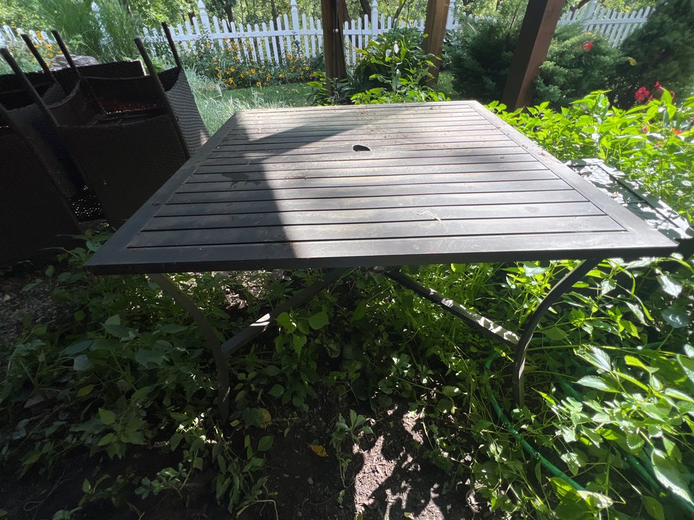 Metal Patio Table with Hole for Umbrella